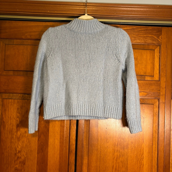 Madewell Alpaca Wool Cable Knit Mock Neck Sweater Gray Women’s Small - Picture 5 of 8